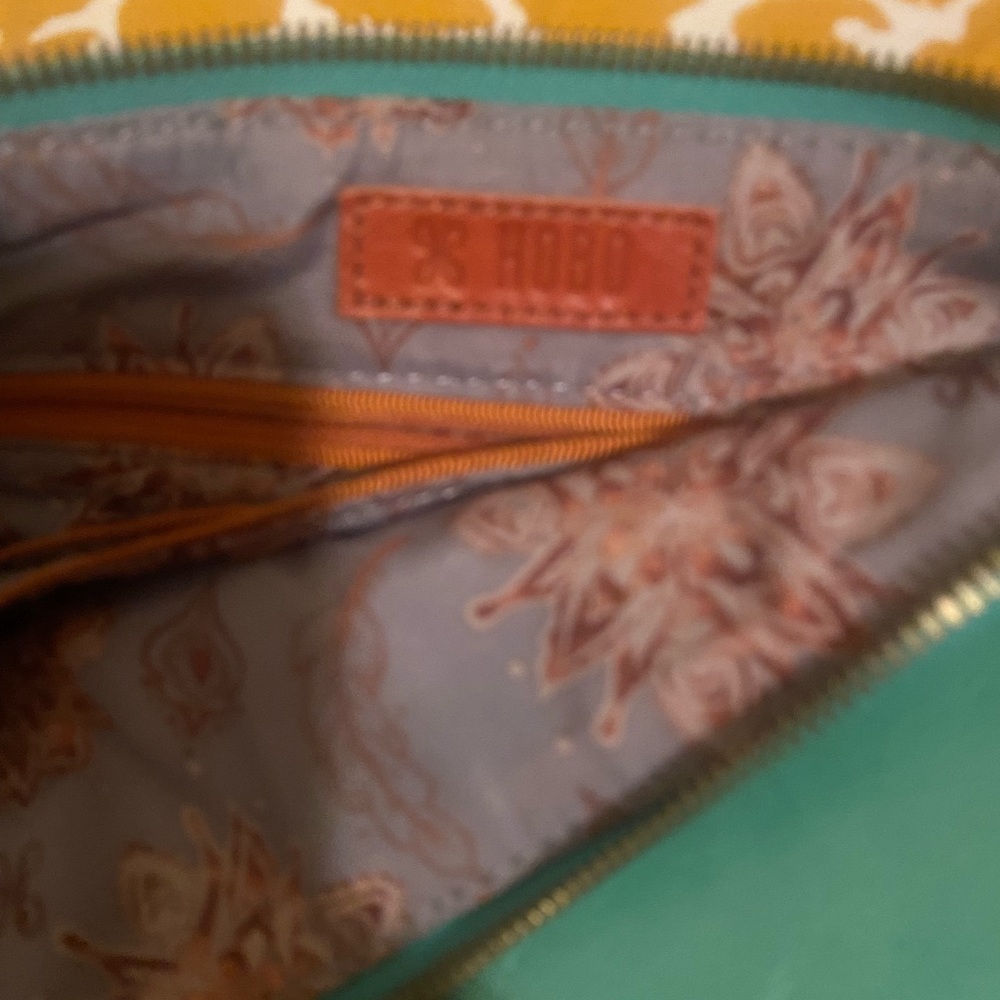 HOBO Teal Leather Wristlet Clutch - Picture 3 of 4